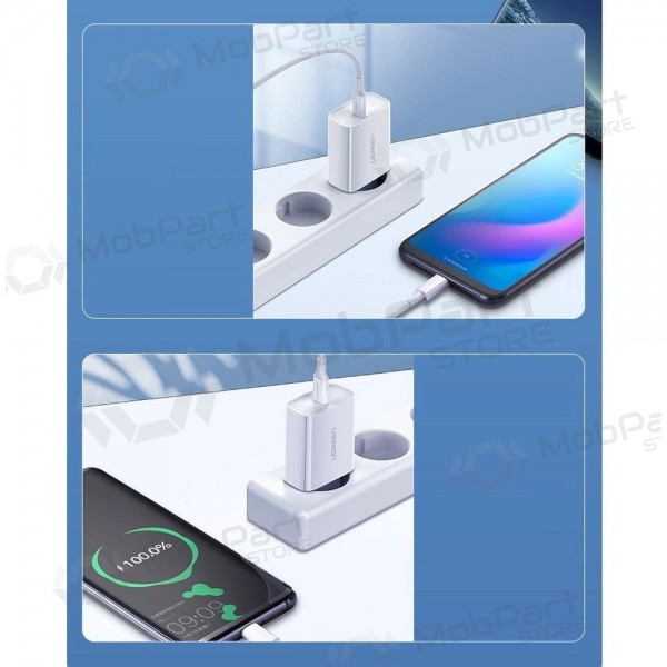 Laadija buitinis Ugreen CD137 USB-C 20W 3A valged