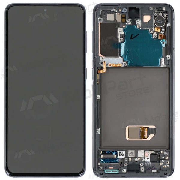 Ekranas Samsung G991 S21 5G su lietimui jautriu stikliuku ja rėmeliu Phantom Grey originaalne (service pack) Ekranas Samsung G991 S21 5G su lietimui jautriu stikliuku ja rėmeliu Phantom Grey originaalne (service pack)