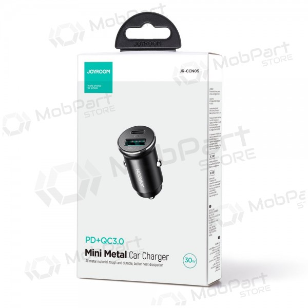 Laadija automobilinis Joyroom CCN05 USB-C/USB-A 30W mustad
