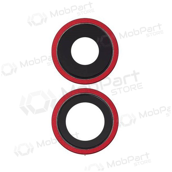 Apple iPhone 11 kaamera klaas (2tk) (punane) (koos raamiga)