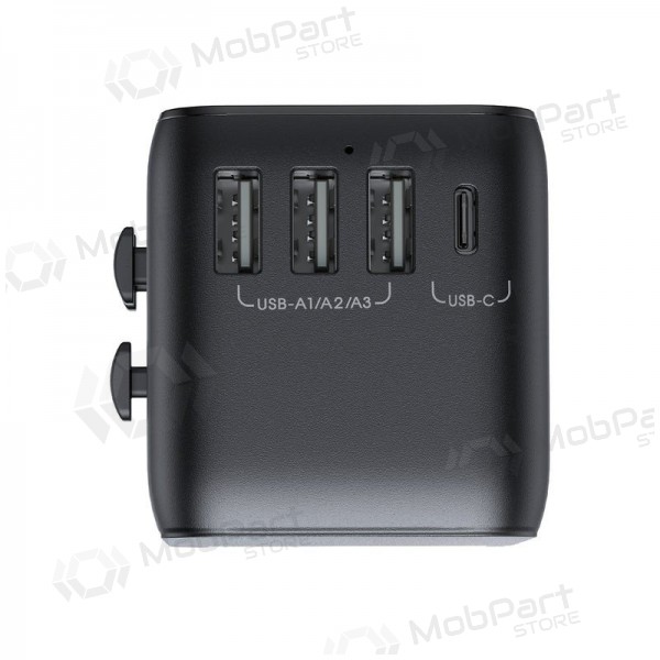 Universaalne kelioninis laadija Joyroom JR-TCW01 3xUSB-A/USB-C mustad
