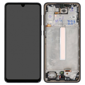 Ekranas Samsung A336 A33 5G 2022 su lietimui jautriu stikliuku ja rėmeliu Black OLED (real size)
