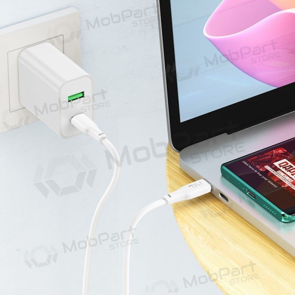 USB-C kaabel Hoco X93 USB-C kuni USB-C 1 m 100 W valge