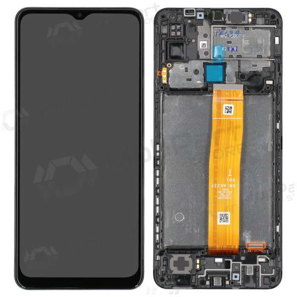 Samsung Galaxy M12 ekraan (mustad) (koos raamiga) (originaalne)