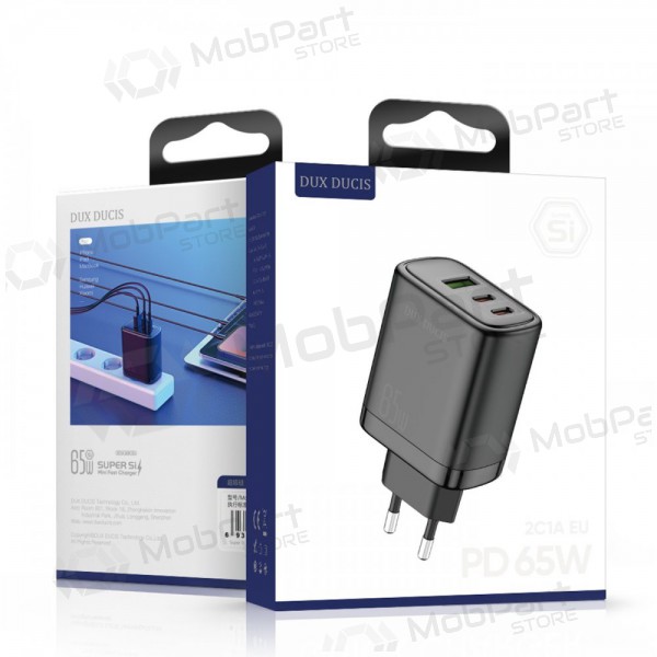 Laadija Dux Ducis C110 2xPD + Quick Charge 3.0 (mustad)