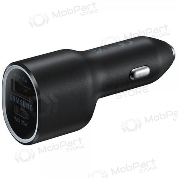 Laadija automobilinis originaalne Samsung EP-L4020NBEGEU 1xType-C 1xUSB-A mustad pakendis 40W