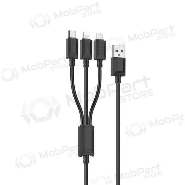 USB kaabel Hoco X74 3in1 microUSB-Lightning-Type-C 1.0m (mustad)