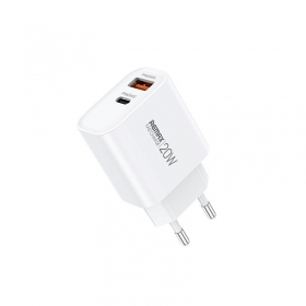 Telefoni laadija Remax RP-U120 20 W USB-C + USB-A valge