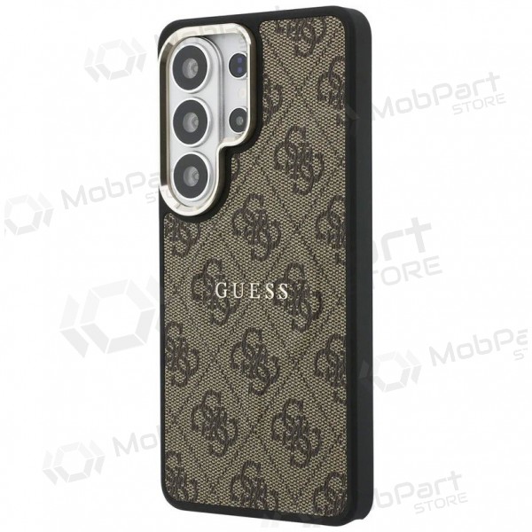 Samsung Galaxy S26 Ultra ümbris - Guess PU Leather 4G Gold Frame Magnetic (pruun)