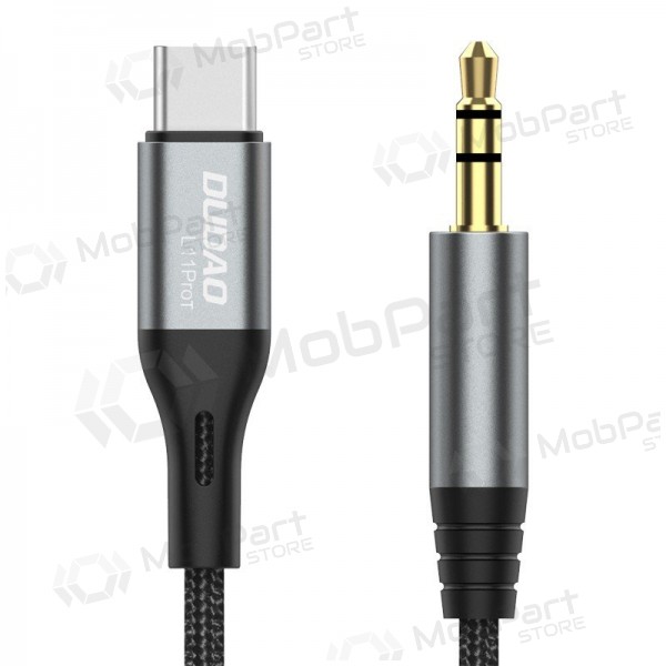 Helikaabel Dudao L11ProT USB-C kuni 3.5 mm 1 m must