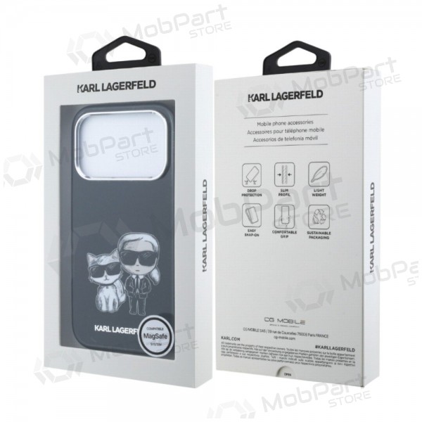 Apple iPhone 18 Pro ümbris - Karl Lagerfeld PU Semi Wrap Smooth Sketch Bodies MagSafe (must)