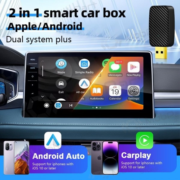 Juhtmeta CarPlay/Android Auto adapter Reach U4 mustad