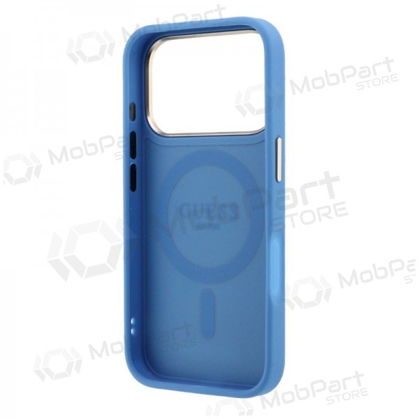 Apple iPhone 18 Pro ümbris - Guess PU 4G Ring Stand MagSafe (sinine)