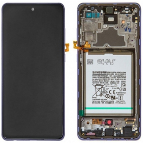 Samsung Galaxy A72 ekraan (lilla) (koos raamiga) (originaalne)