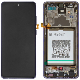Samsung Galaxy A725 A72 4G / A726 A72 5G 2021 ekraan (lilla) (koos raamiga ja patarei / aku) (service pack) (originaalne)