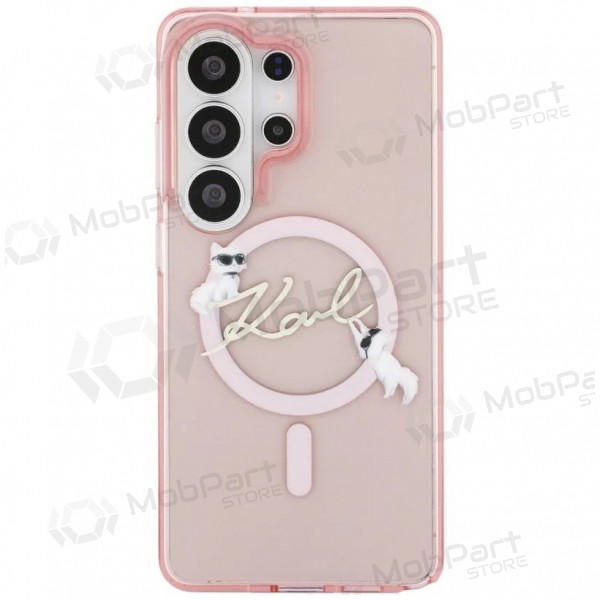 Samsung Galaxy S26 Ultra ümbris - Karl Lagerfeld IML Choupette Karl Script Logo Magnetic (roosa)