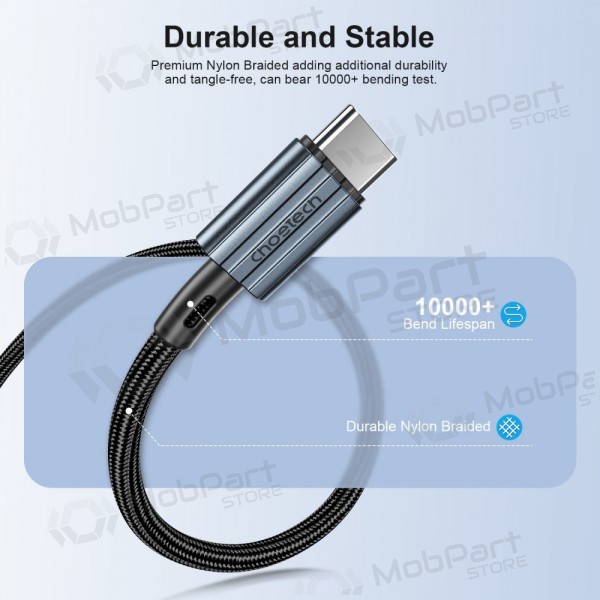 USB kaabel Choetech XCC-1015 USB-C to USB-C PD60W 2.0m mustad