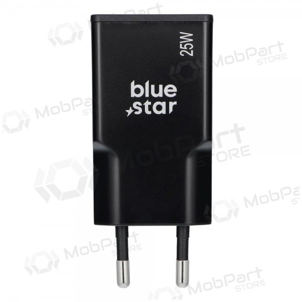 Telefonilaadija Blue Star Slim 25 W GaN USB-C + USB-A must