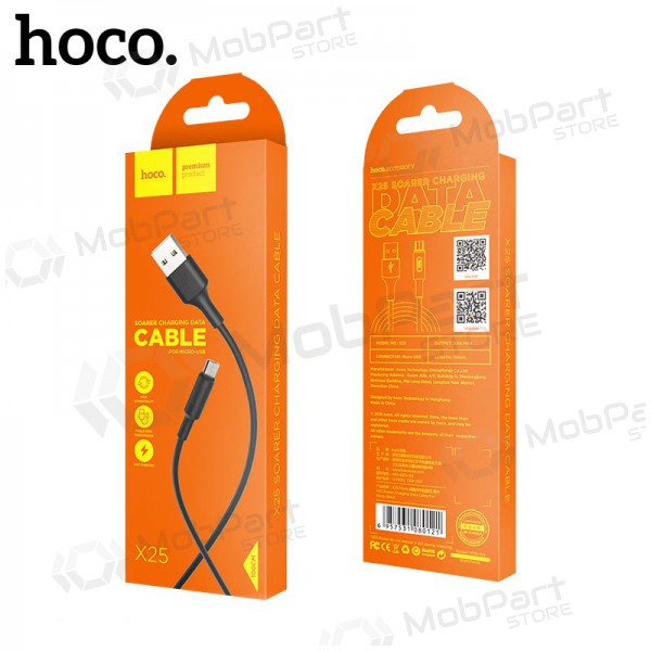 USB kaabel Hoco X25 microUSB 1.0m (mustad)