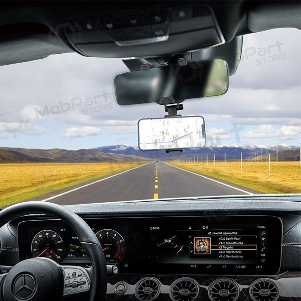 Auto telefonihoidja Borofone BH49 tvirtinamas ant veidrodėlio mustad