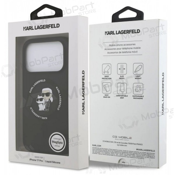 Apple iPhone 17 Pro ümbris - Karl Lagerfeld Liquid Silicone Karl and Choupette MagSafe (must)