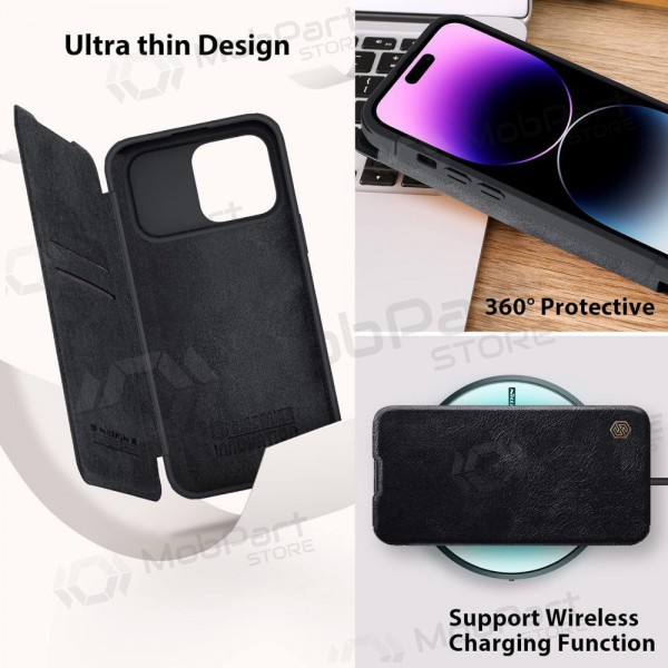 Apple iPhone 14 Pro ümbris „Nillkin Leather“ (mustad) Apple iPhone 14 Pro ümbris „Nillkin Leather“ (mustad)
