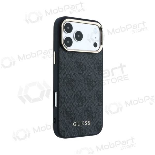 Apple iPhone 18 Pro ümbris - Guess PU Leather 4G Gold Frame MagSafe (must)