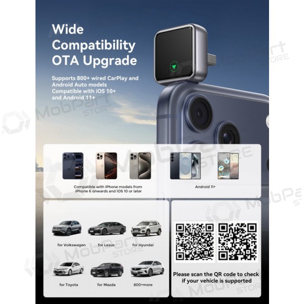 Juhtmevaba CarPlay / Android Auto adapter Joyroom JR-CP3 must