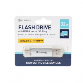 Mälu Platinet 32GB OTG USB 2.0 + microUSB (hõbedane)