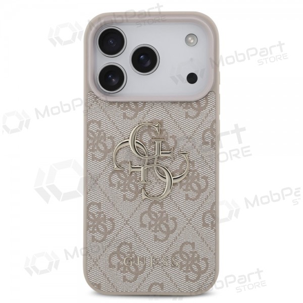 Apple iPhone 17 Pro ümbris - Guess PU 4G Metal Logo (roosa)