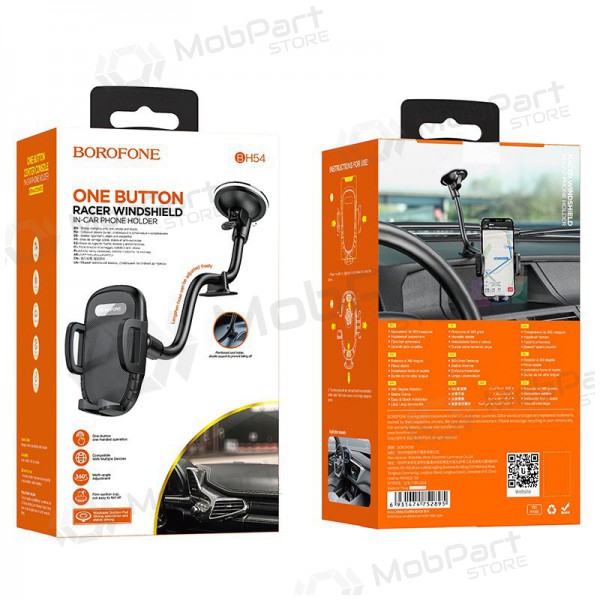 Auto telefonihoidja Borofone BH54 tvirtinamas prie lango