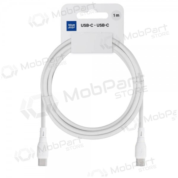 USB-C kaabel Blue Star PJ73-13-3 USB-C kuni USB-C 1 m 60 W valge