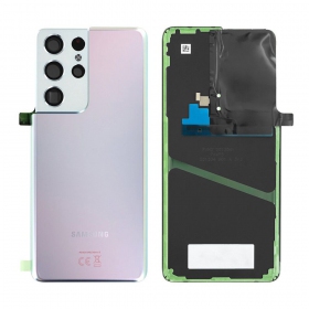 Samsung G998 Galaxy S21 Ultra 5G patareipesade kaas (tagakaas) (Phantom Silver) (kasutatud grade B, originaalne)