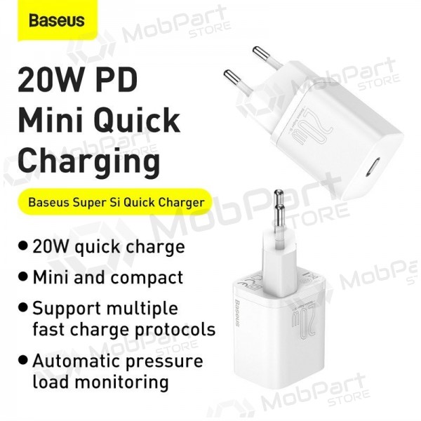 Laadija buitinis Baseus Super Si 20W valged CCSUP-B02