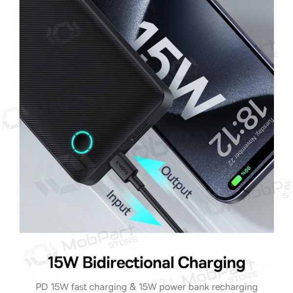 Väline patarei / aku Power Bank Baseus Airpow Lite 15W 10000mAh must P10067500123-00 Väline patarei / aku Power Bank Baseus Airpow Lite 15W 10000mAh must P10067500123-00