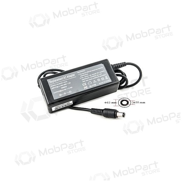 TOSHIBA 60W: 19V, 3.16A sülearvuti laadija TOSHIBA 60W: 19V, 3.16A sülearvuti laadija
