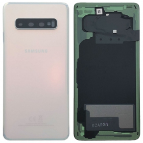 Samsung G973 Galaxy S10 patareipesade kaas (tagakaas) valged (Prism White) (kasutatud grade B, originaalne)