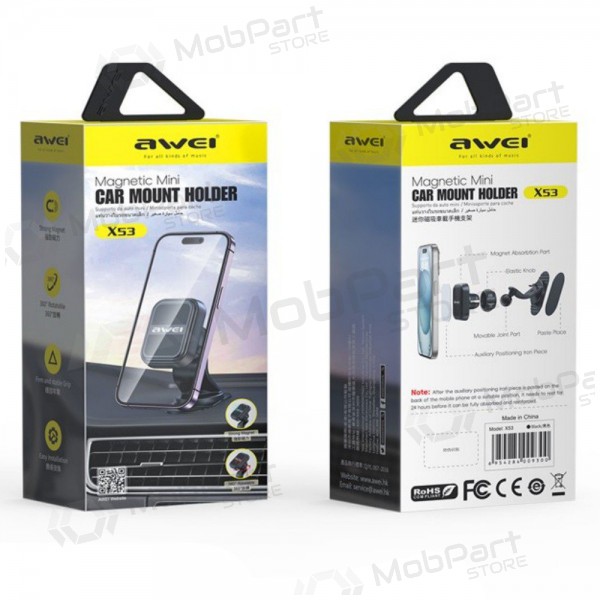 Auto telefonihoidja Awei X53 Magnetic (dashboard) mustad