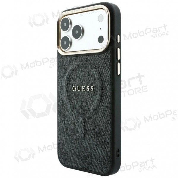 Apple iPhone 18 Pro Max ümbris - Guess PU Leather 4G Gold Frame Embossed MagSafe (must)
