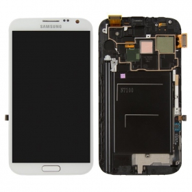 Samsung N7100 Galaxy Note 2 ekraan (valged) (koos raamiga) (service pack) (originaalne)
