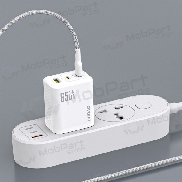 Telefoni laadija Dudao A28PC 45 W GaN 2x USB-C koos USB-C kaabliga 1 m must