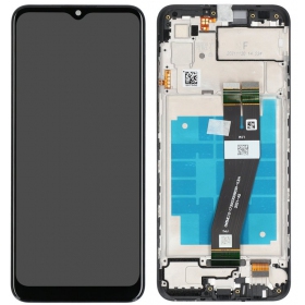 Samsung Galaxy A03 ekraan (mustad) (koos raamiga) (originaalne)