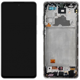 Samsung Galaxy A72 ekraan (mustad) (koos raamiga) (originaalne)