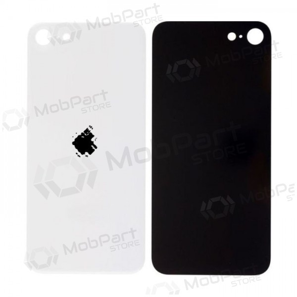 Apple iPhone SE 2020 / SE 2022 patareipesade kaas (tagakaas) (valged) (bigger hole for camera)