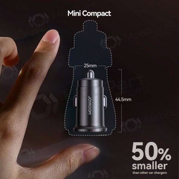Autolaadija Joyroom JR-CCN16 USB-A/USB-C 15W mustad