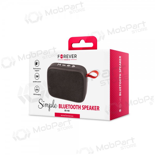 Bluetooth kaasaskantav pealmine kõlar Forever Simple BS-140 (USB, microSD) (must)