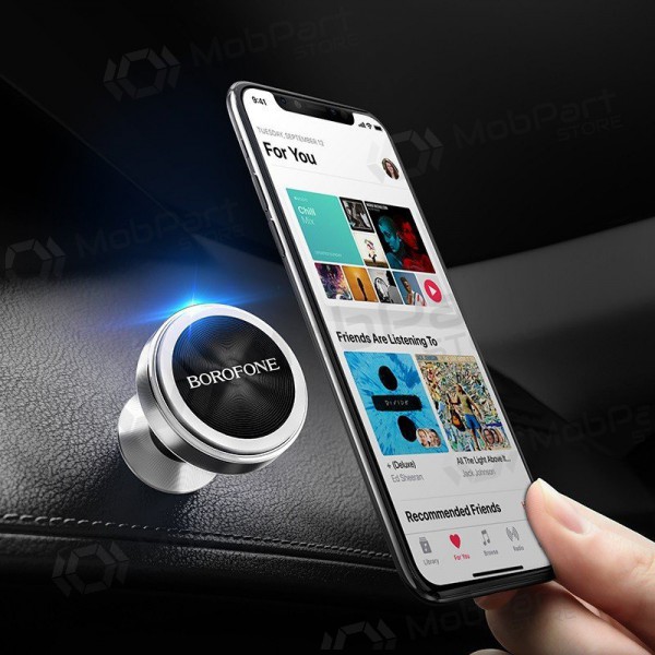 Automobilinis Universaalne telefono laikiklis Borofone BH5 Platinum, tvirtinamas ant prietaisų skydelio, magnetinis