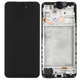 Samsung Galaxy A16 5G ekraan (mustad) (koos raamiga) (originaalne)