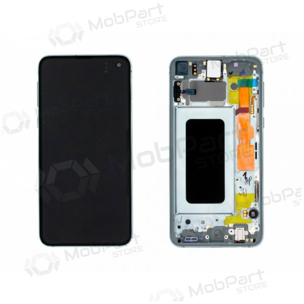 Samsung G970F Galaxy S10e LCD ekraan (Prism Green) (koos raamiga) (kasutatud grade A, originaalne)