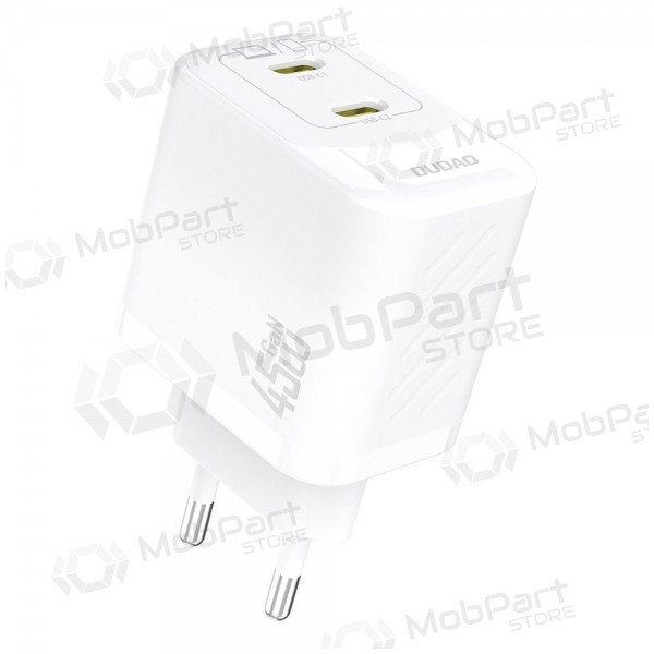 Telefoni laadija Dudao A28P 45 W GaN 2x USB-C valge